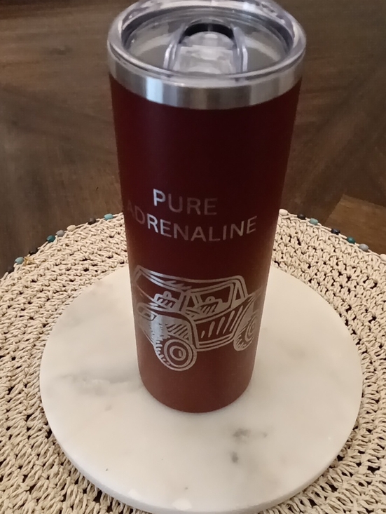 Skinny Tumbler Other - Engraved By Bluemoon Designs Red Insulated Skinny Tumbler W/  Lid. Hot & Cold.